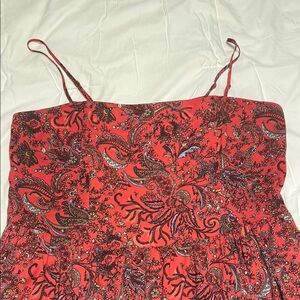 Paisley Print Red Women's Maxi Dress